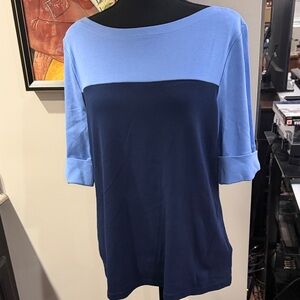 Women’s Ralph Lauren/elastane top, boatneck, XL, NWT, elbow sleeves/folded cuffs